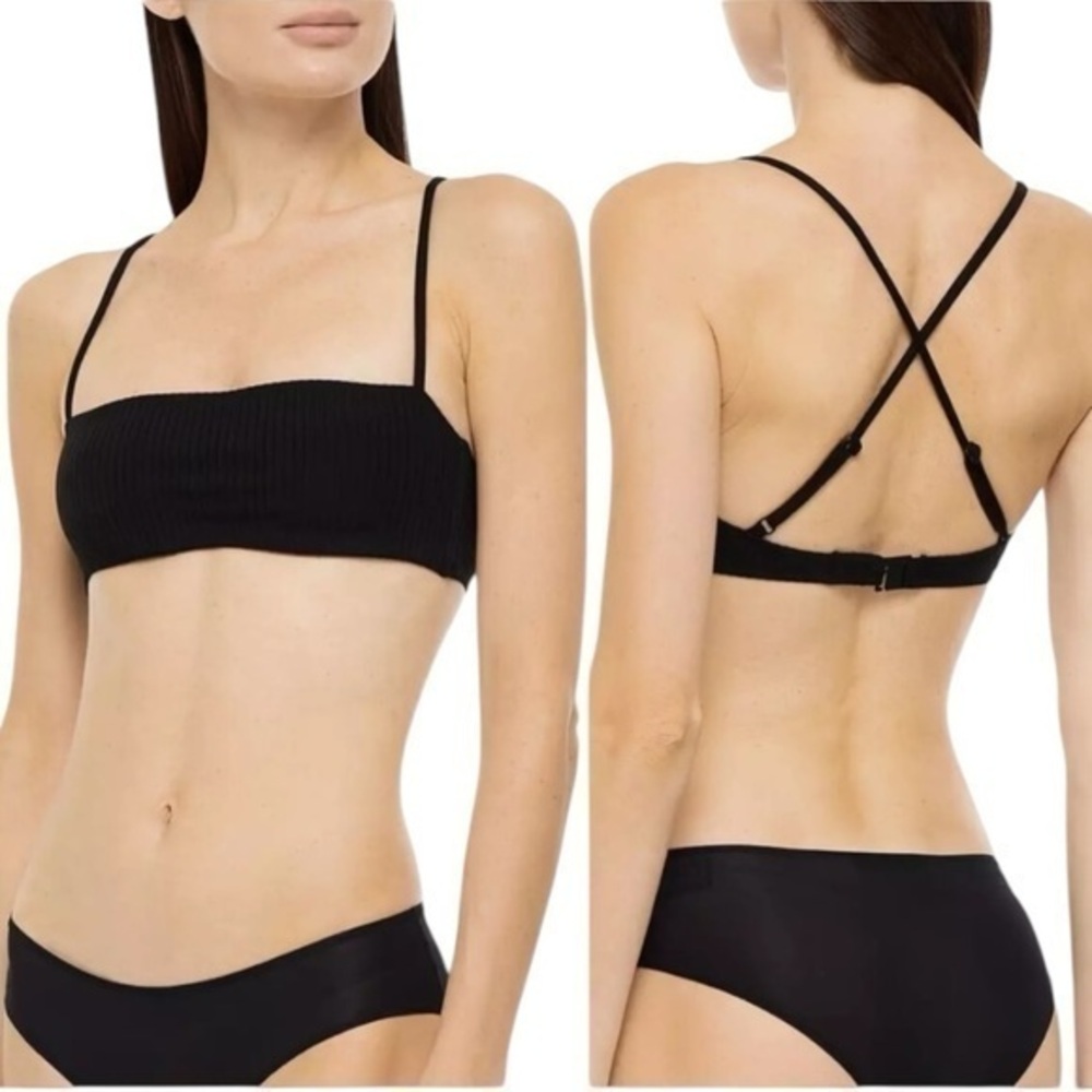 ONIA Maja Bikini Top in Black Size Medium NWT